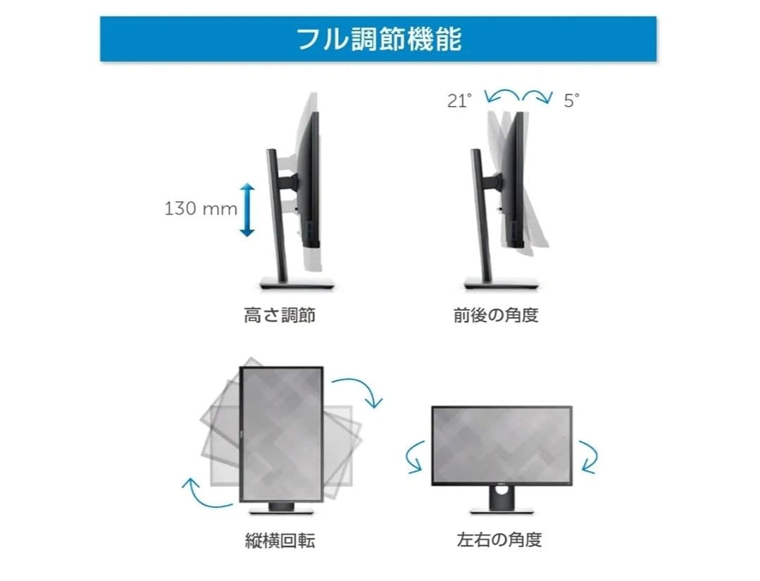 【中古品】DELL 23インチ IPSパネル モニター 本体