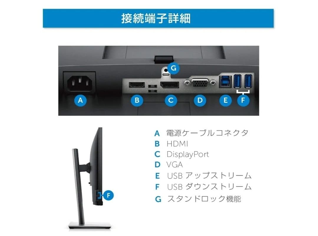 【中古品】DELL 23インチ IPSパネル モニター 本体