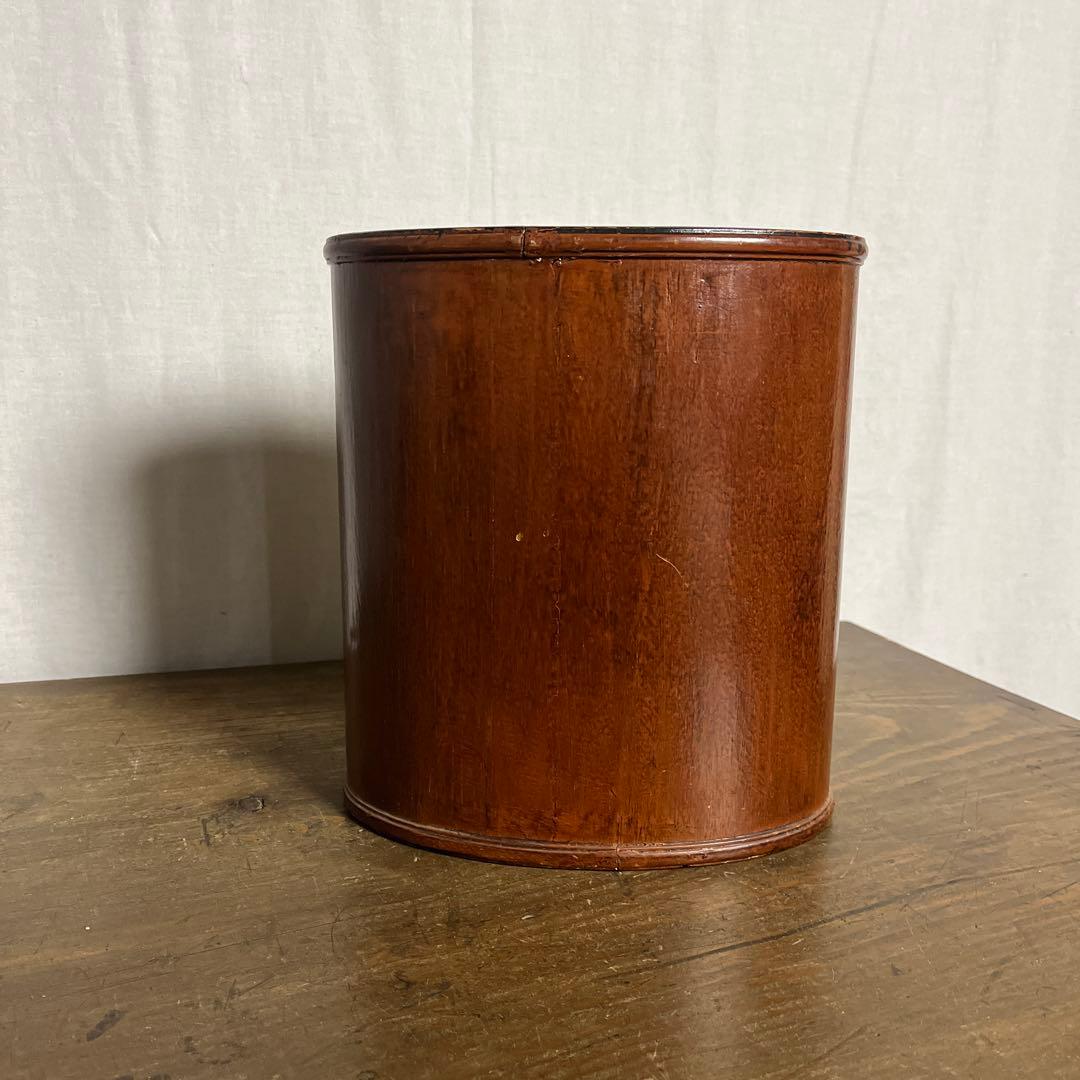 ヨーロッパ雑貨 アンティーク◾️トールペイント 木製ゴミ箱 ダストボックス 屑カゴ