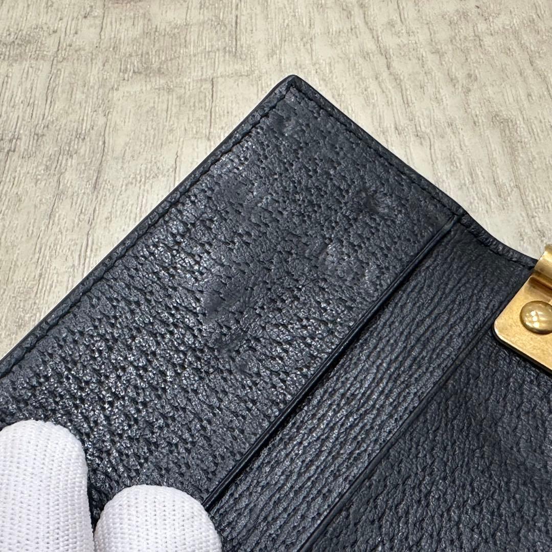 GUCCI アニマリエ 6連キーケース メタルビー レザー ブラック