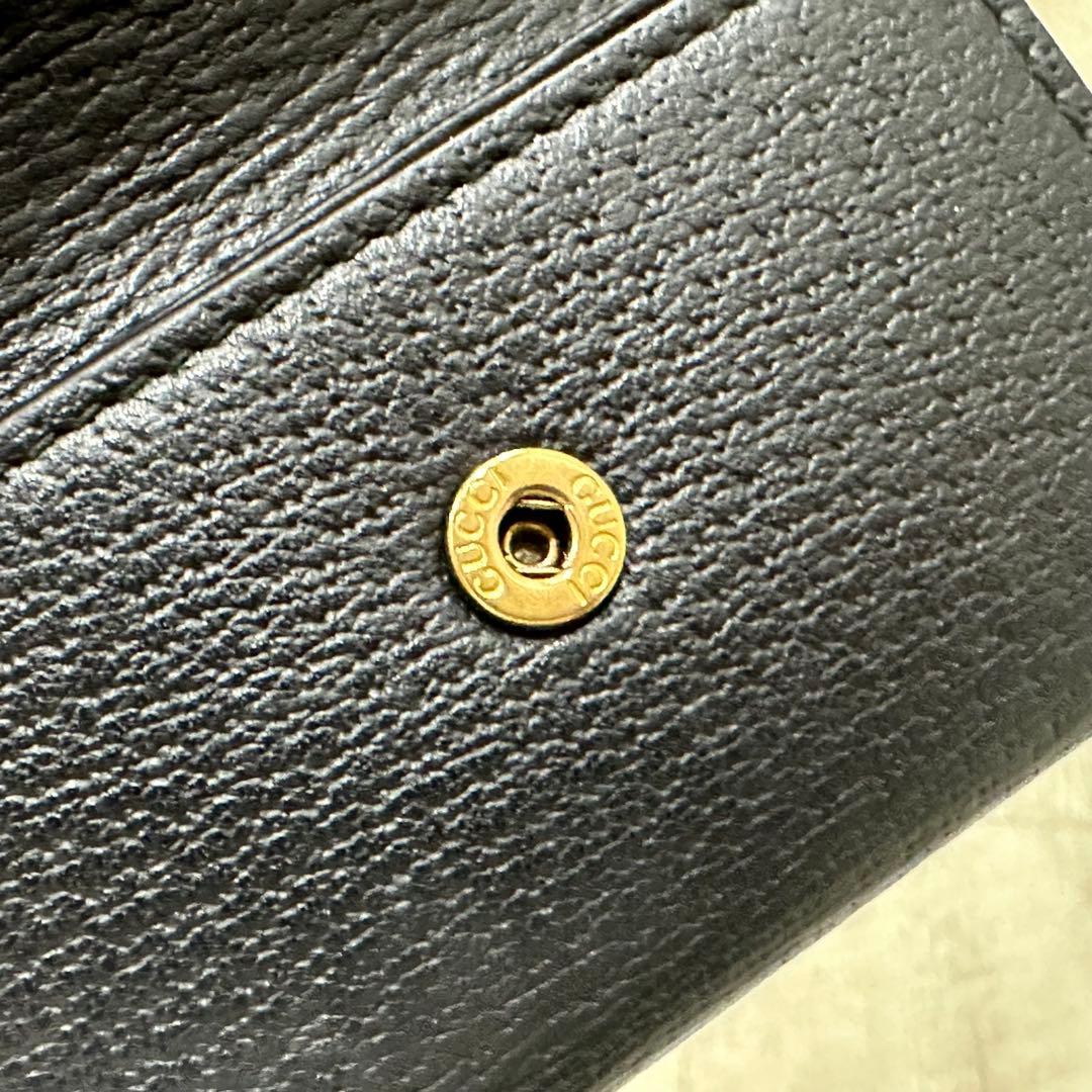 GUCCI アニマリエ 6連キーケース メタルビー レザー ブラック