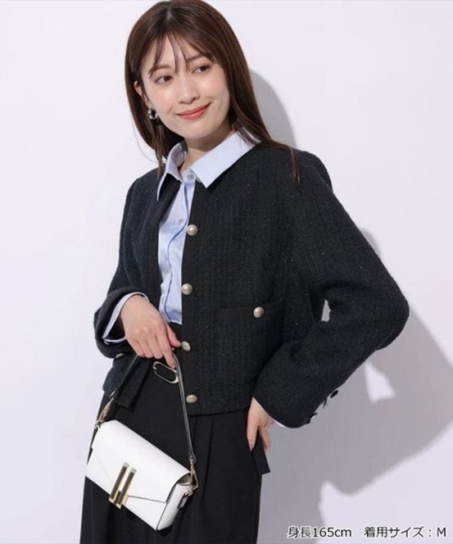 新品✨ツイードジャケット アプワイザーリッシェ ネイビー Mサイズ 佳子さま着用