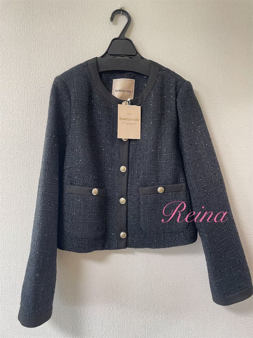 新品✨ツイードジャケット アプワイザーリッシェ ネイビー Mサイズ 佳子さま着用