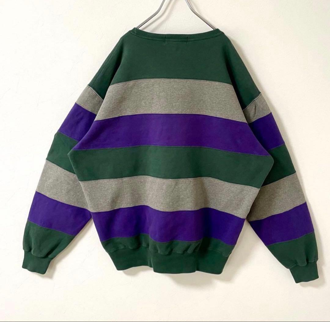 【超レア】90s Ralph Lauren 太ボーダー スウェット 切り替え