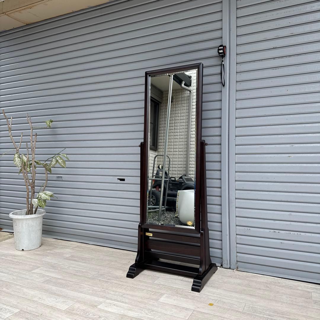 美品　展示品　北海道民芸家具　スタンドミラー　姿見　鏡　ミエ　ミラー