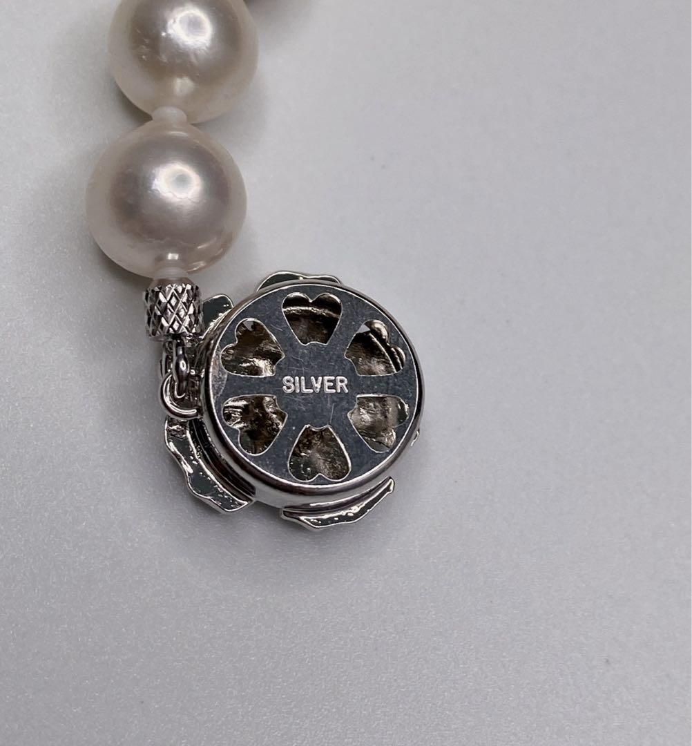 【テリ強 大珠】あこや真珠 約8mm パール ネックレス SV 本真珠