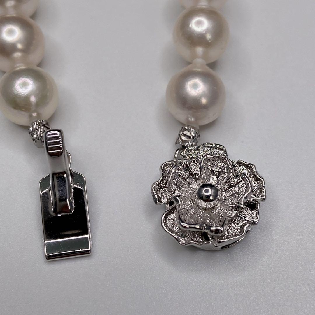 【テリ強 大珠】あこや真珠 約8mm パール ネックレス SV 本真珠