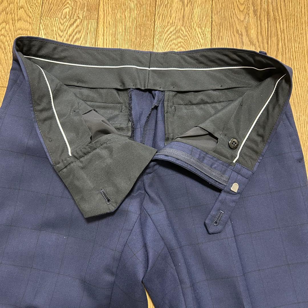 SUIT SELECT スリーピーススーツ (A4) 紺色 ウィンドウペーン柄