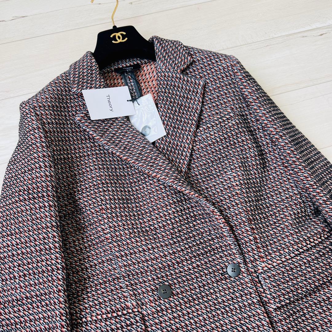 【未使用タグ付】セオリー　ツイルジャケット　　ダブルブレスト　千鳥　21AW