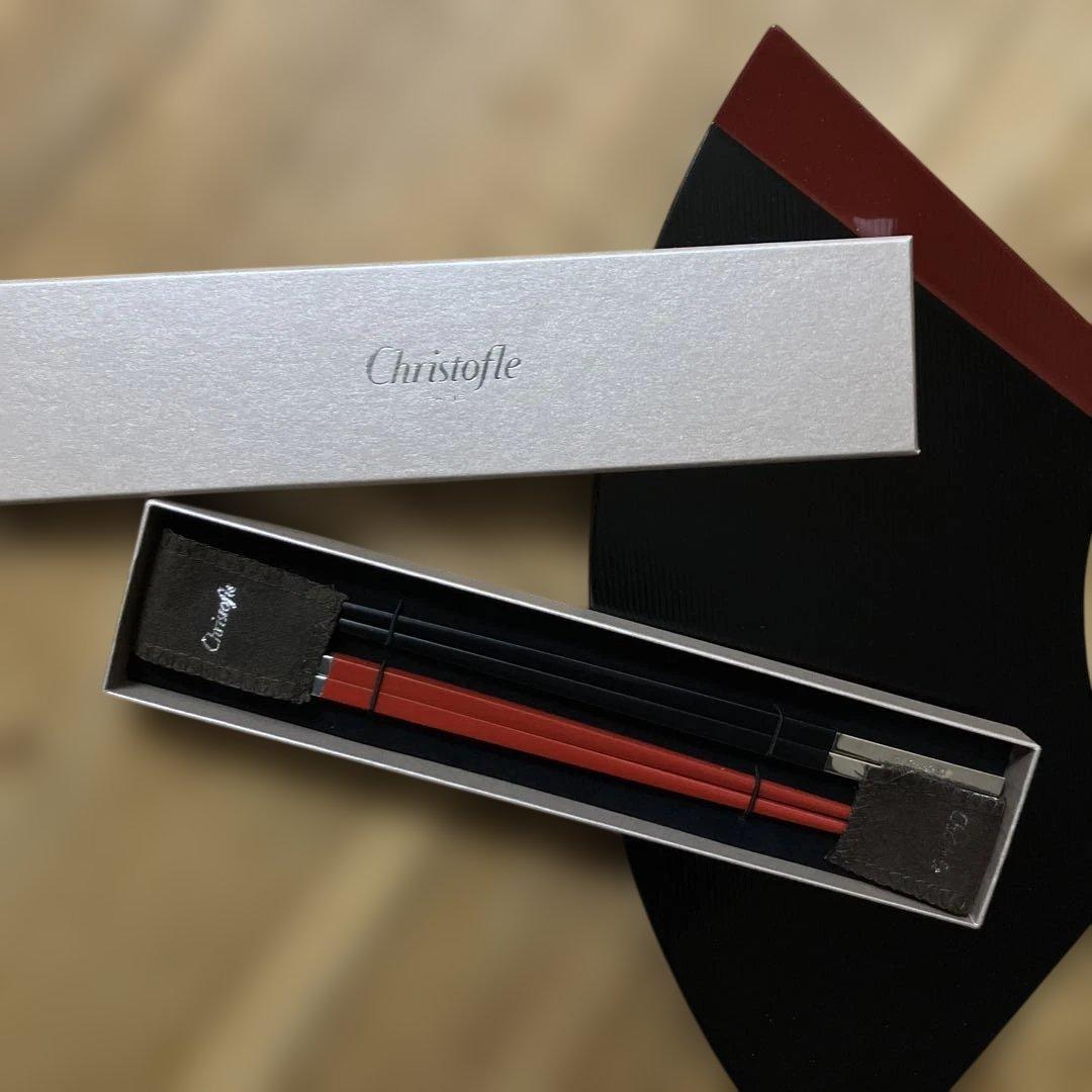 富*郎様 新品　Christofle 高級木製箸 2膳