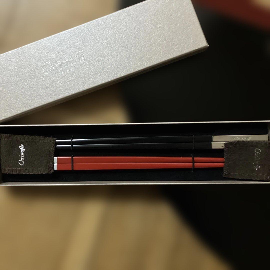 富*郎様 新品　Christofle 高級木製箸 2膳
