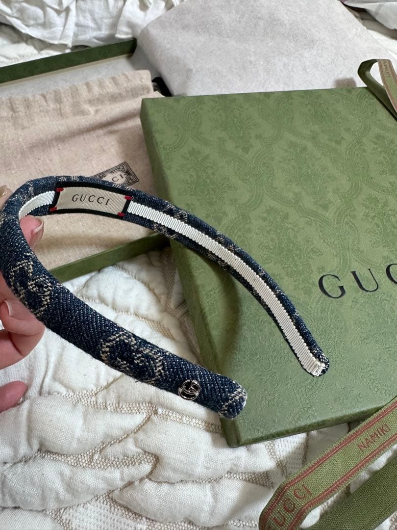 GUCCI デニムヘアバンド