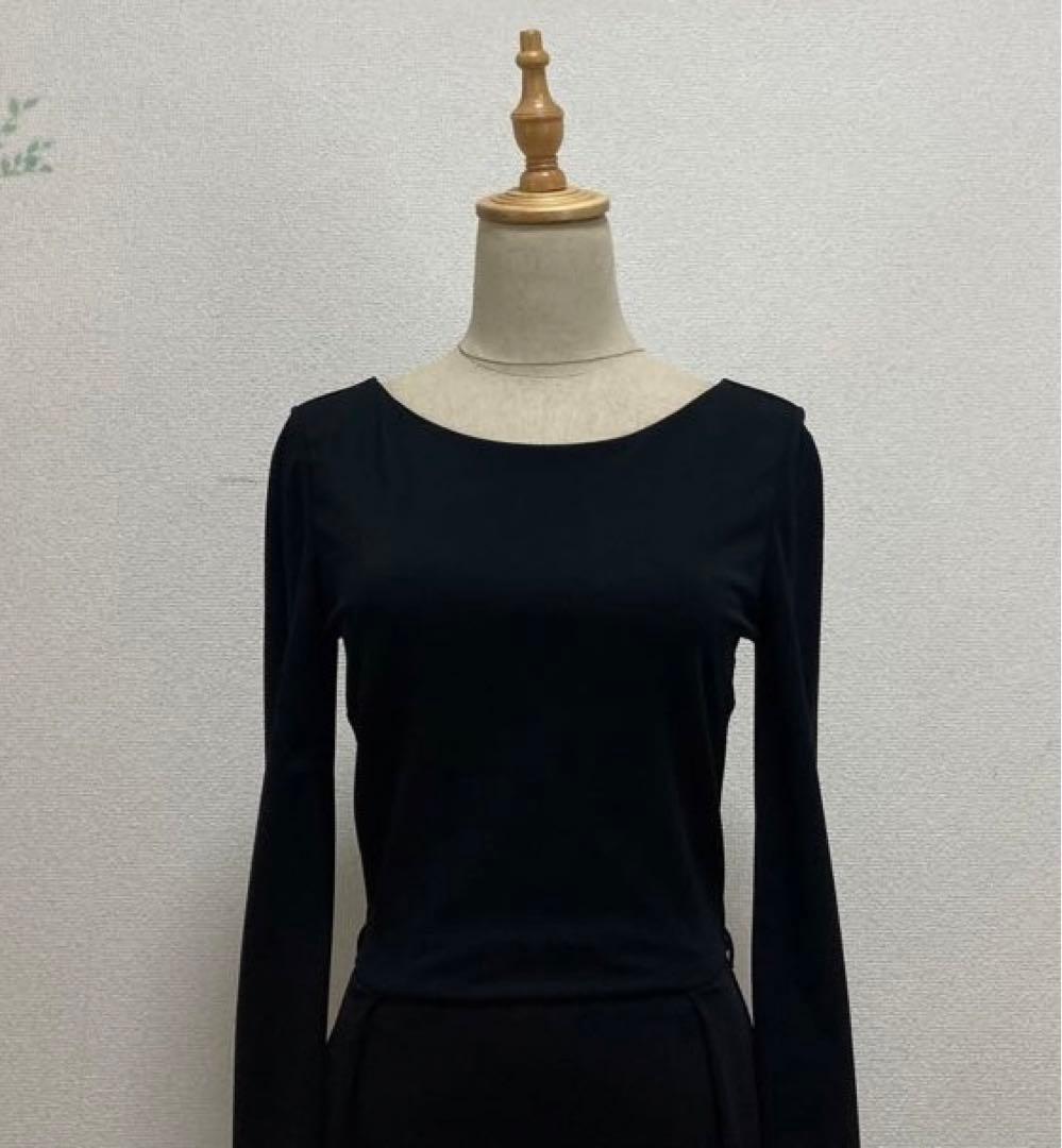 グッチ GUCCI ジャージーワンピ S ブラック パーティー 背中開き　ロゴ釦