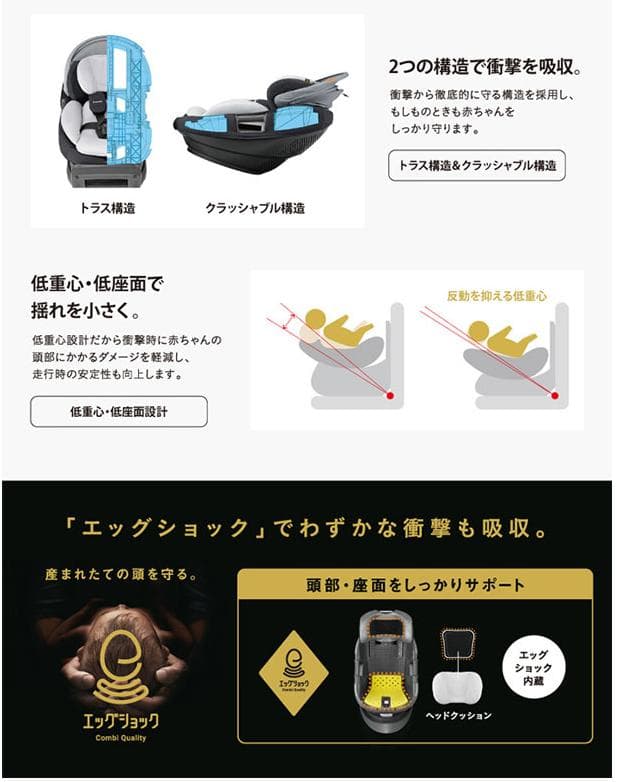 【超美品】コンビ THE S ISOFIX エッグショック ZA-670 最高級