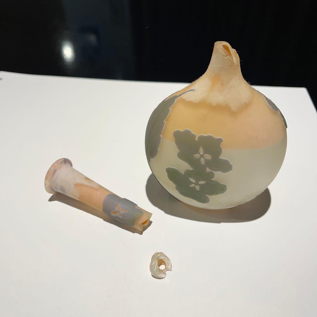 ガレ　紫陽花　一輪挿し