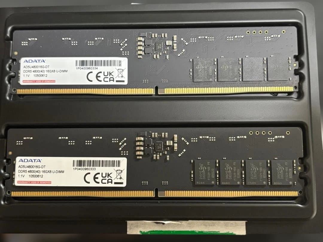 中古 ADATA DDR5 4800 16GB*2枚 32GB U-DIMM