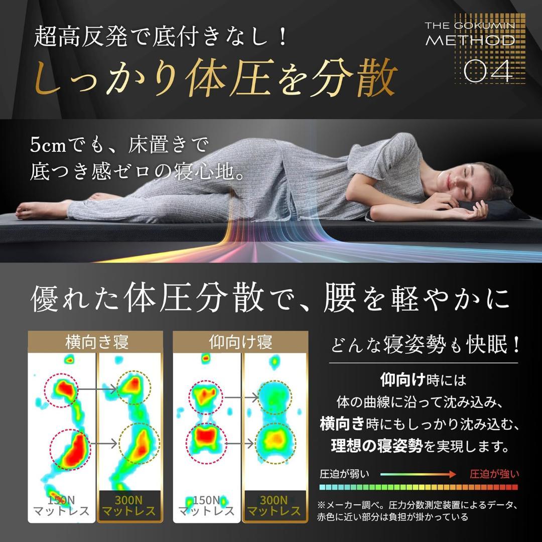 GOKUMIN マットレス シングル 硬め 5cm70D300N G-MMS-T
