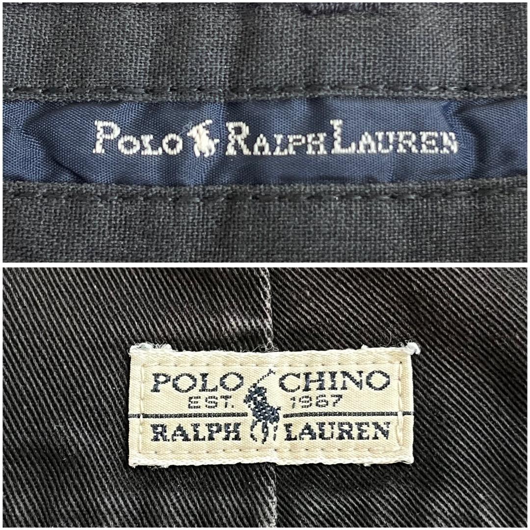 ポロラルフローレン W38 ポロチノ 90s アンドリュー 古着 黒 16610