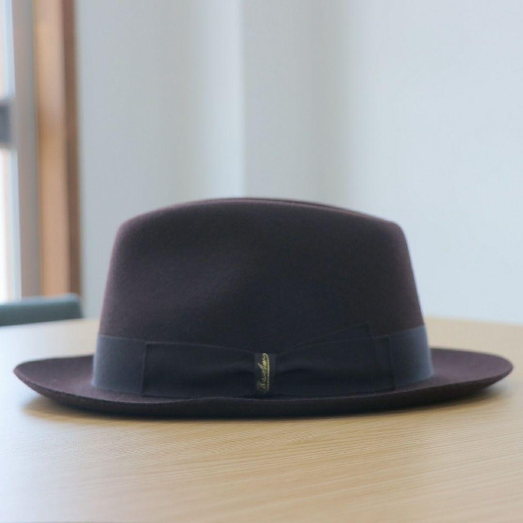 Borsalino FEDORA ラビットファー ハット ブラウン