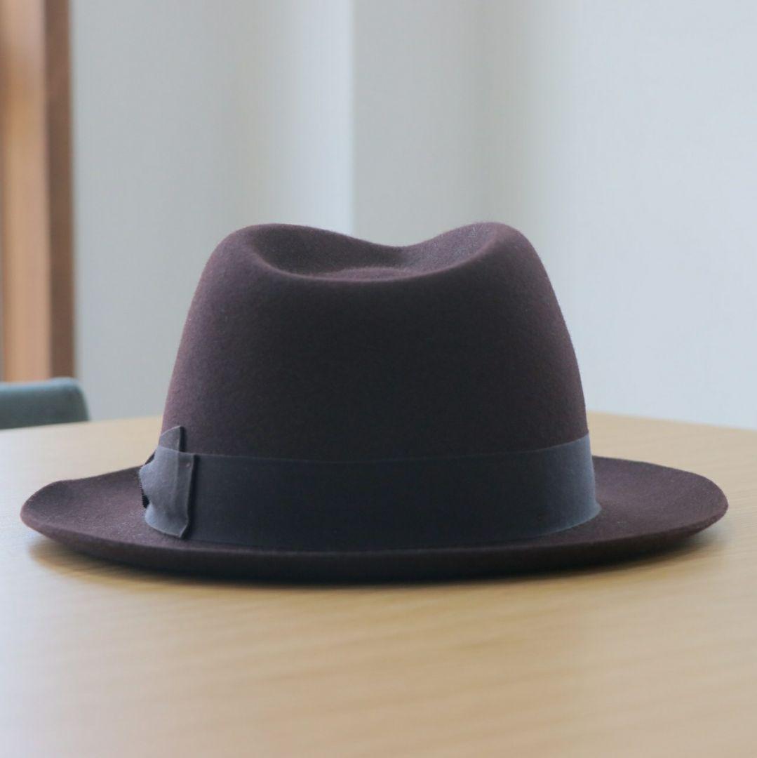 Borsalino FEDORA ラビットファー ハット ブラウン