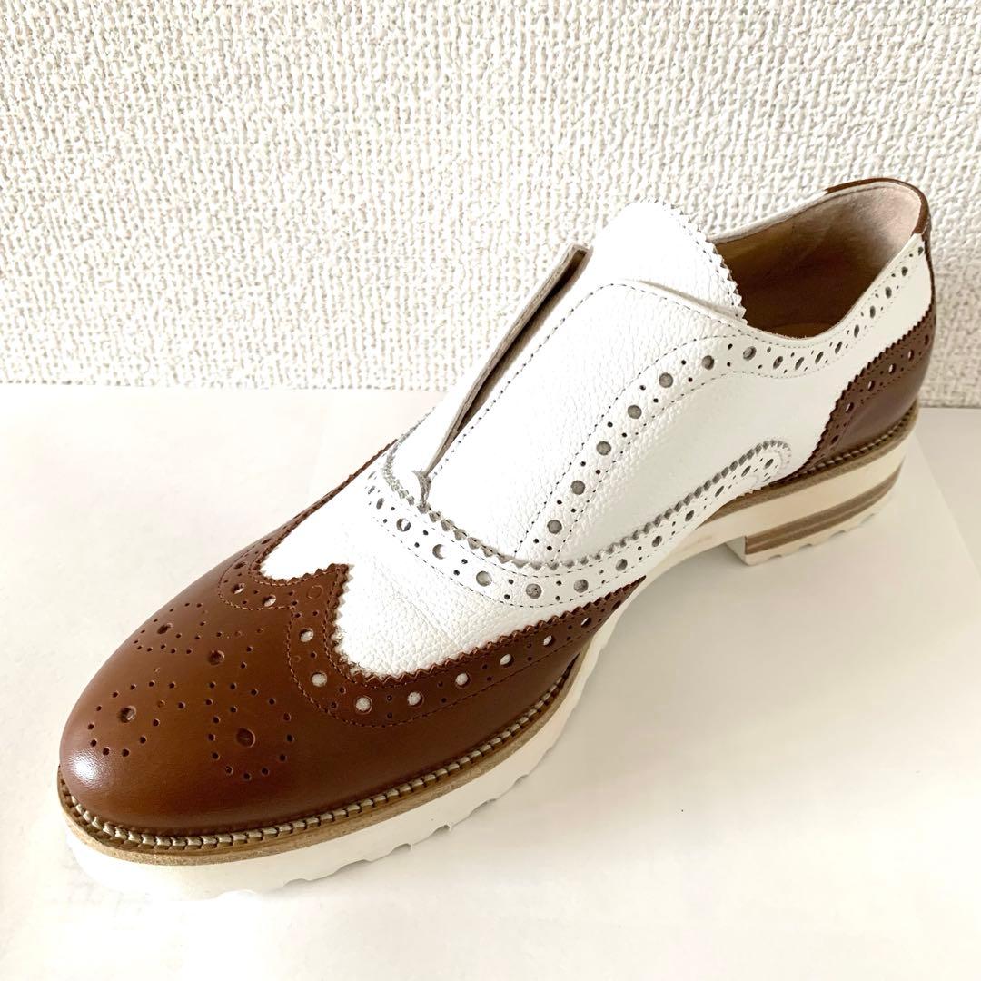 【未使用級】 ルカグロッシ ローファー　メダリオン マニッシュ　本革　イタリア製