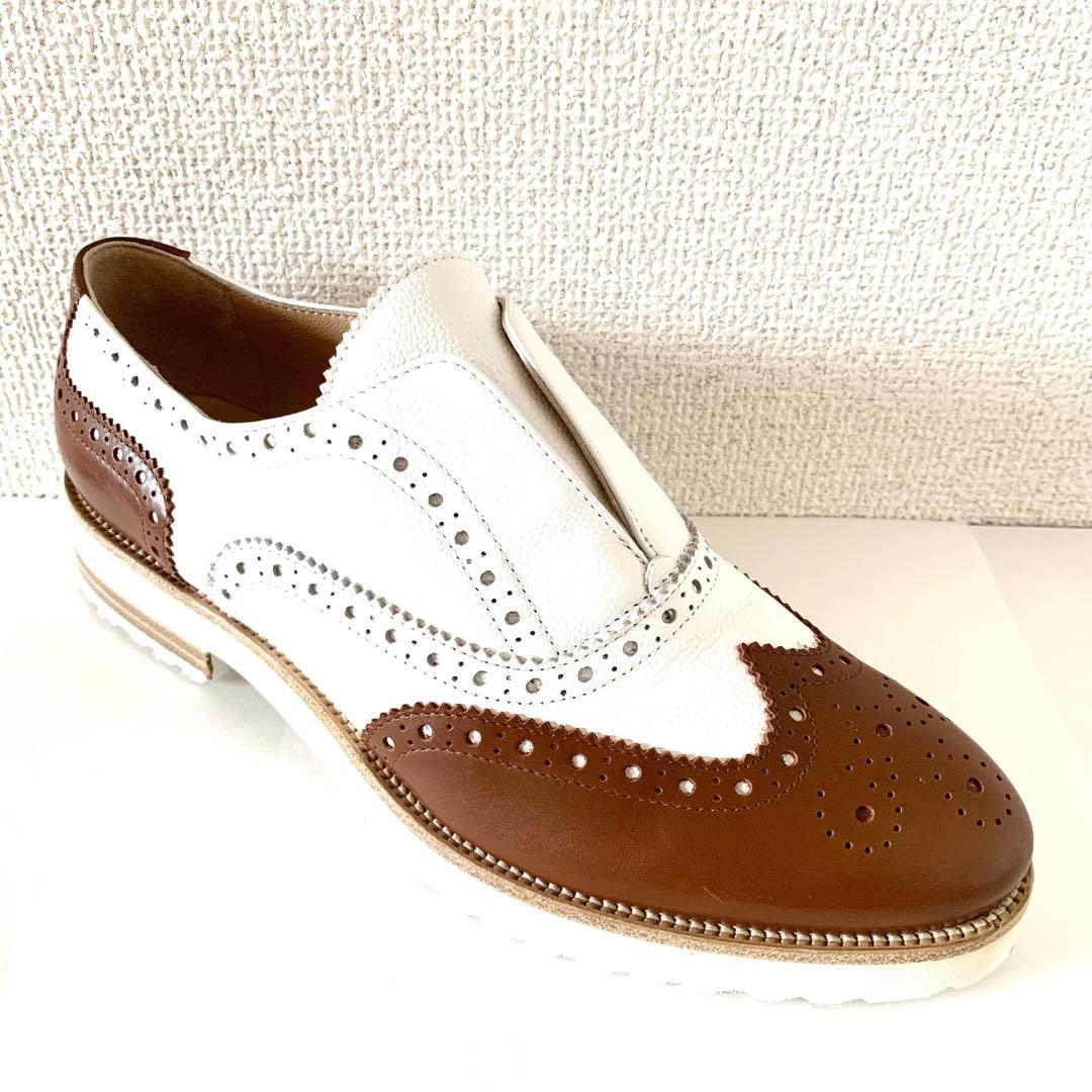 【未使用級】 ルカグロッシ ローファー　メダリオン マニッシュ　本革　イタリア製