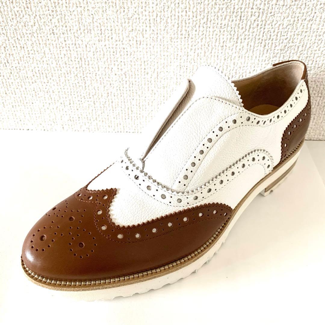 【未使用級】 ルカグロッシ ローファー　メダリオン マニッシュ　本革　イタリア製