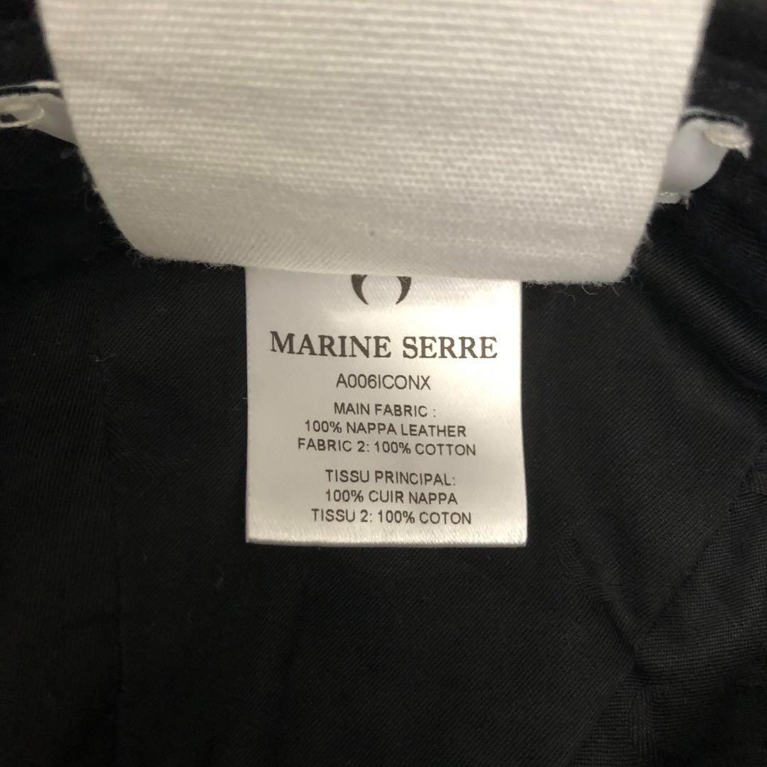 ★極美品★マリーンセル レザーバケットハット ブラック 総柄 モノグラム ロゴ