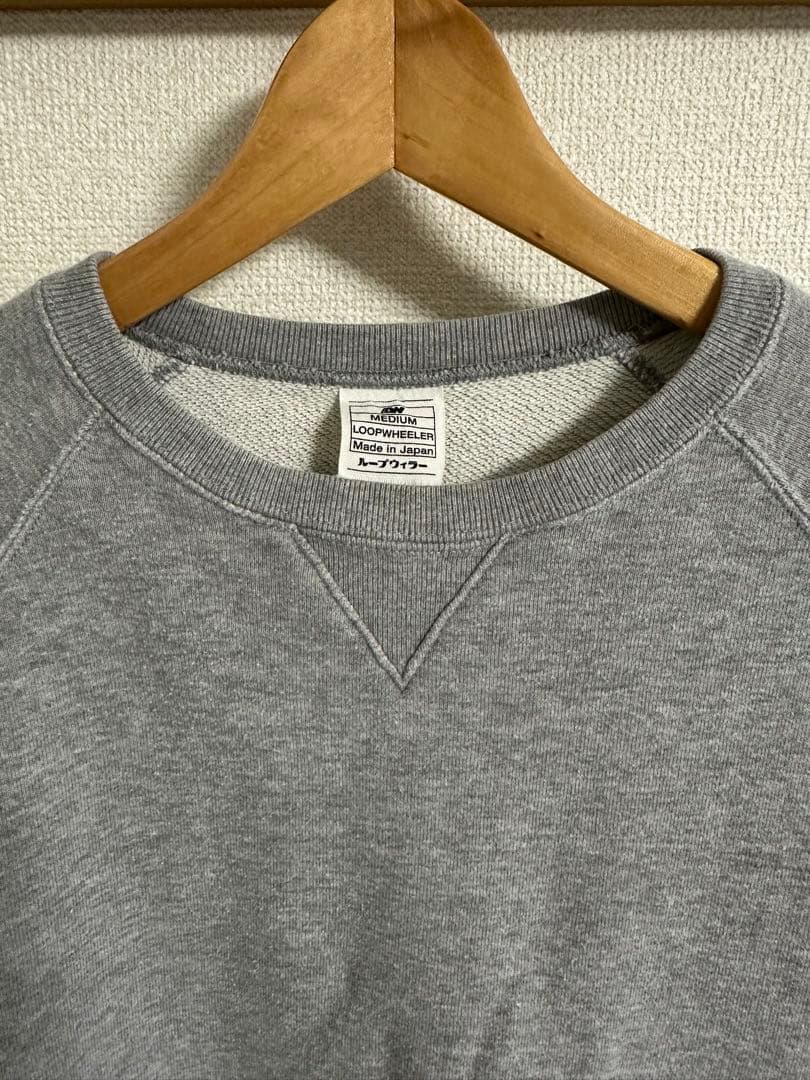 ループウィラー　LW01 丸胴吊り編みクルースウェット　グレー