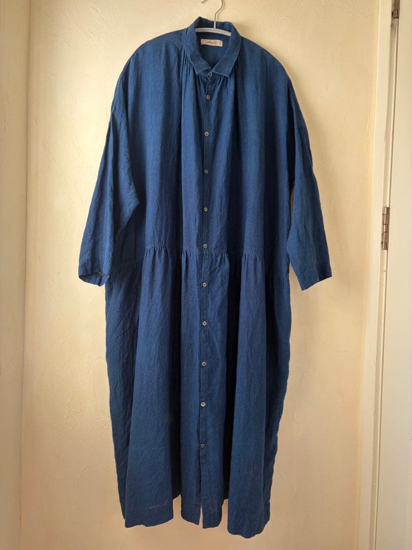 ICHI Antiquites イチアンティークス リネン シャツワンピース
