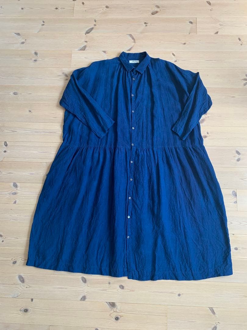 ICHI Antiquites イチアンティークス リネン シャツワンピース