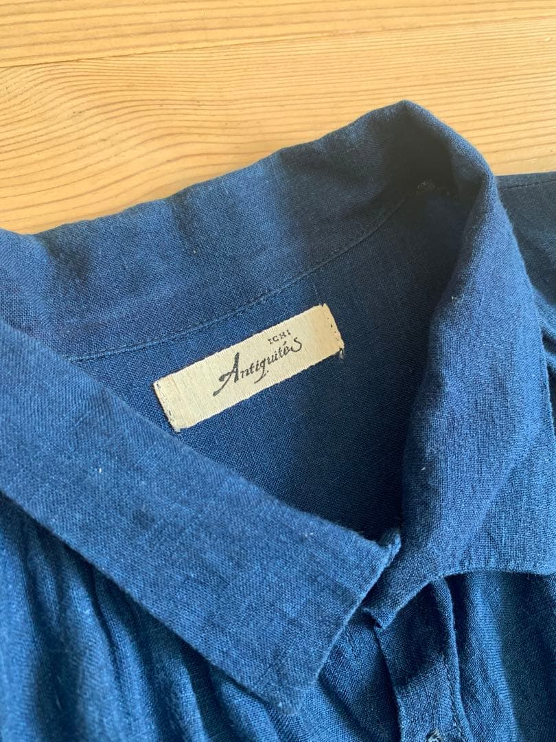 ICHI Antiquites イチアンティークス リネン シャツワンピース