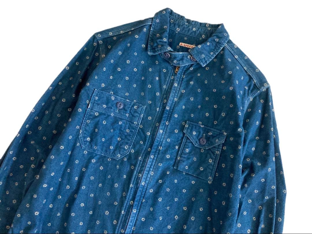 KAPITAL キャピタル ヴィンテージ加工 IDG 小花 ジップアップ シャツ