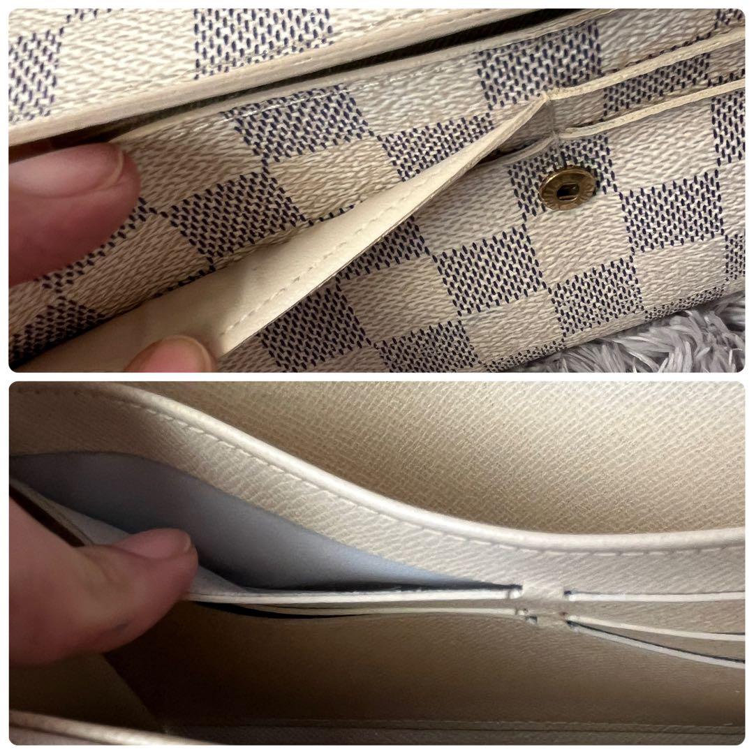 ルイヴィトン　ダミエアズール　長財布　ポルトフォイユサラ　ホワイト