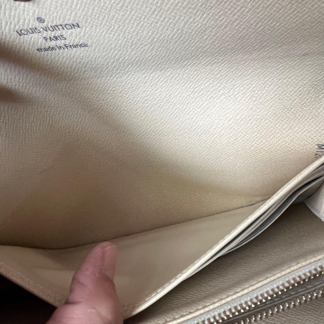ルイヴィトン　ダミエアズール　長財布　ポルトフォイユサラ　ホワイト