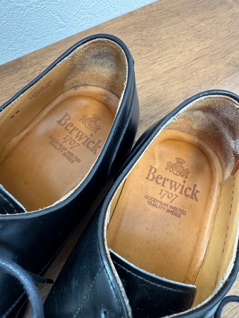 Berwick バーウィック ビジネス Uチップシューズ 黒 27 8 1/2