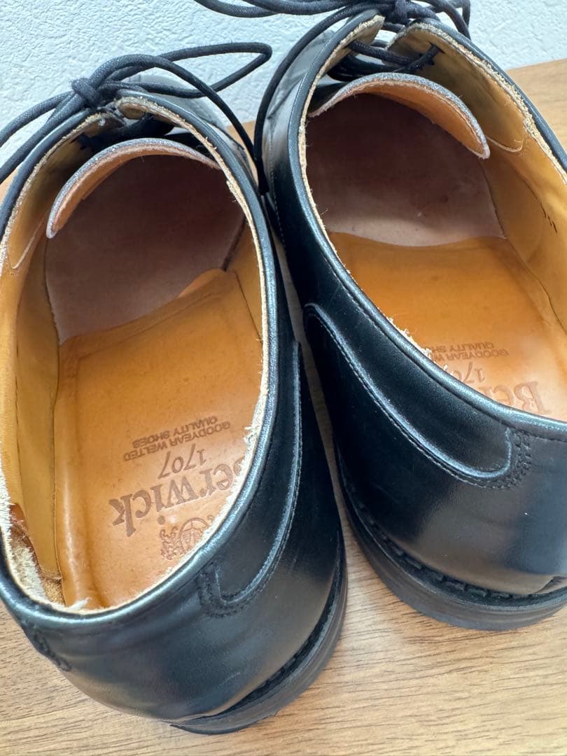 Berwick バーウィック ビジネス Uチップシューズ 黒 27 8 1/2