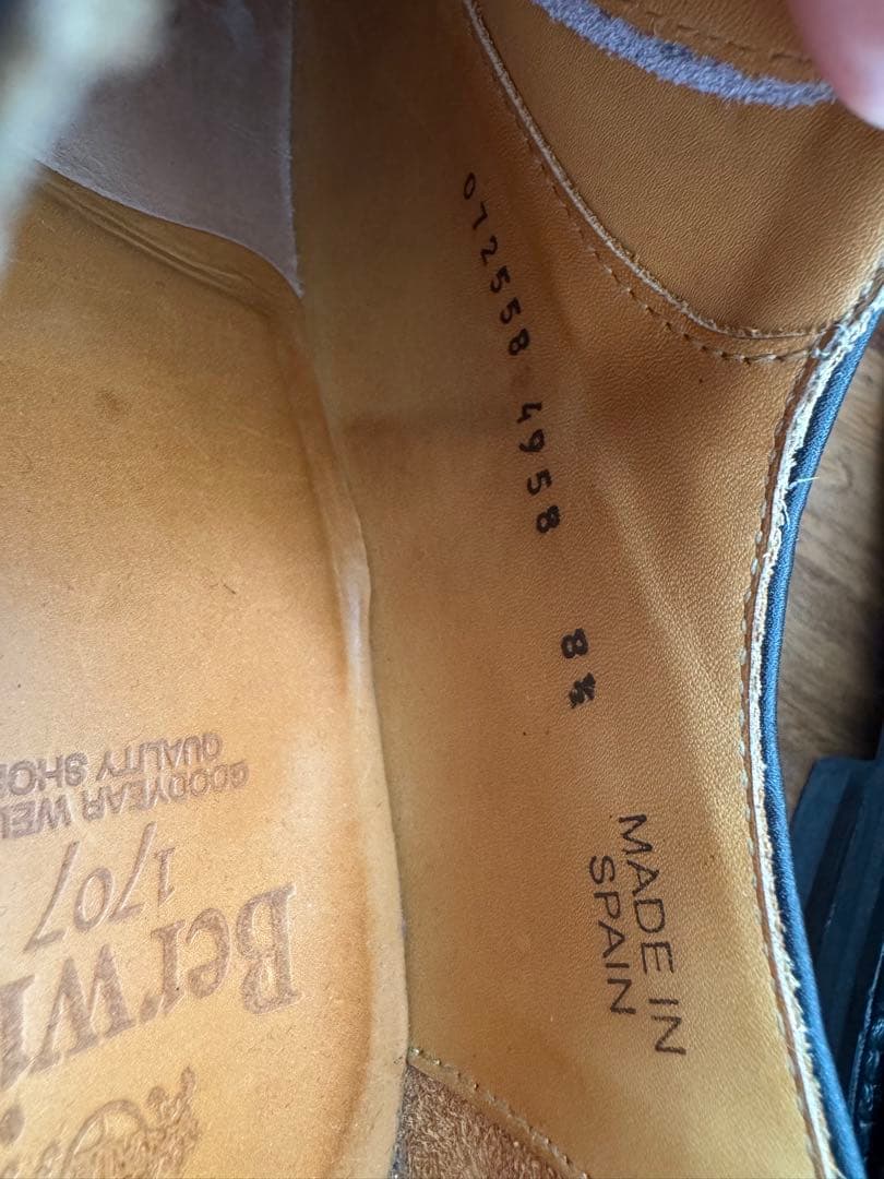 Berwick バーウィック ビジネス Uチップシューズ 黒 27 8 1/2