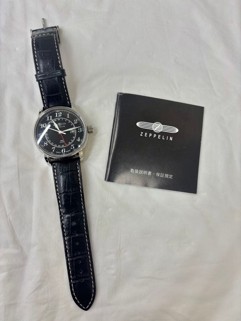 ZEPPELIN ツェッペリン　メンズ クオーツ GMT レザー ブラック