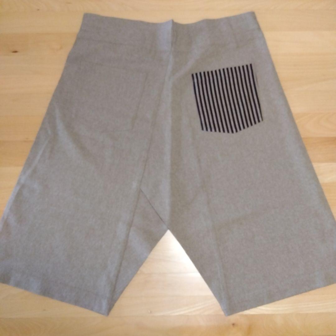 イッセイミヤケ　me ストライプ キュロットパンツ バックポケット付き