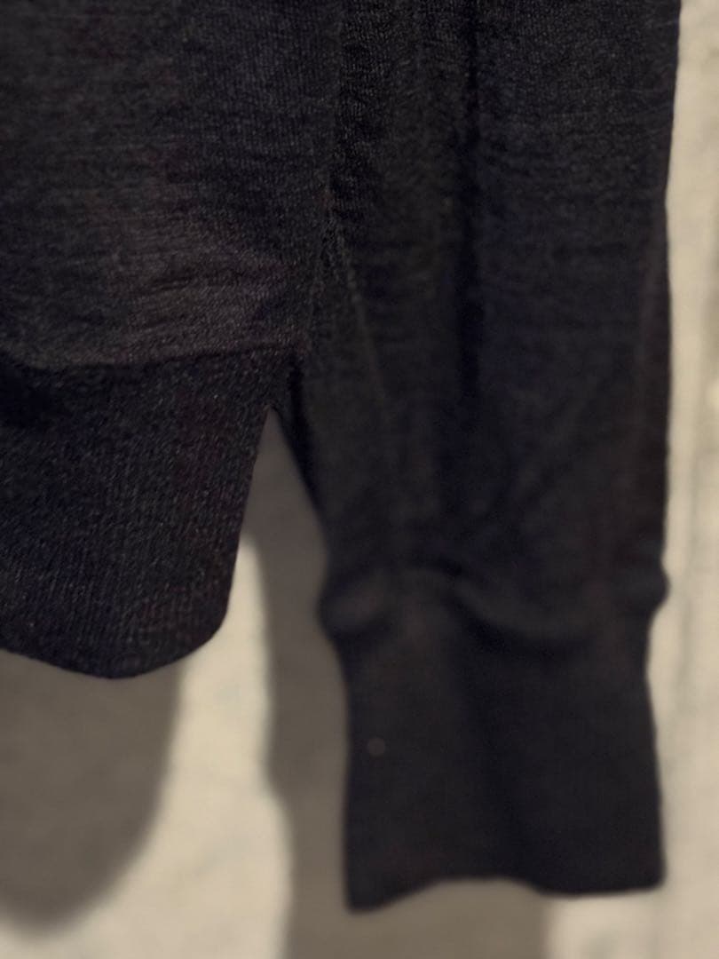 美品　COMOLI コモリ ウールヘンリーネックニット 黒L