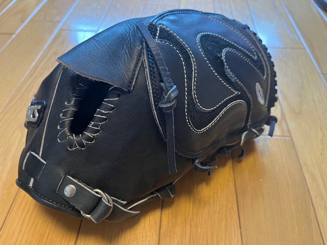 asics ブラック 軟式用グローブ