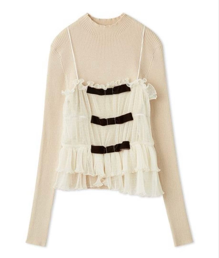 LILY BROWN リボンビスチェセットニットトップス