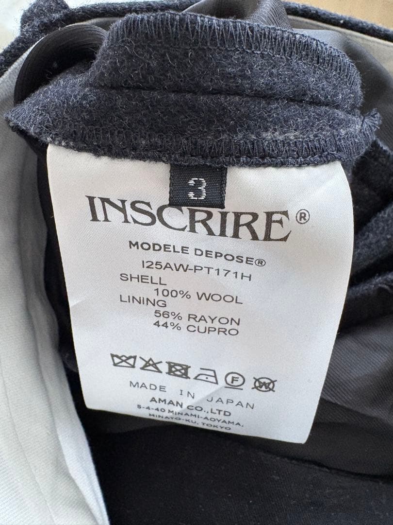 パンツ 25AW INSCRIRE STRIPE WIDE PANTS