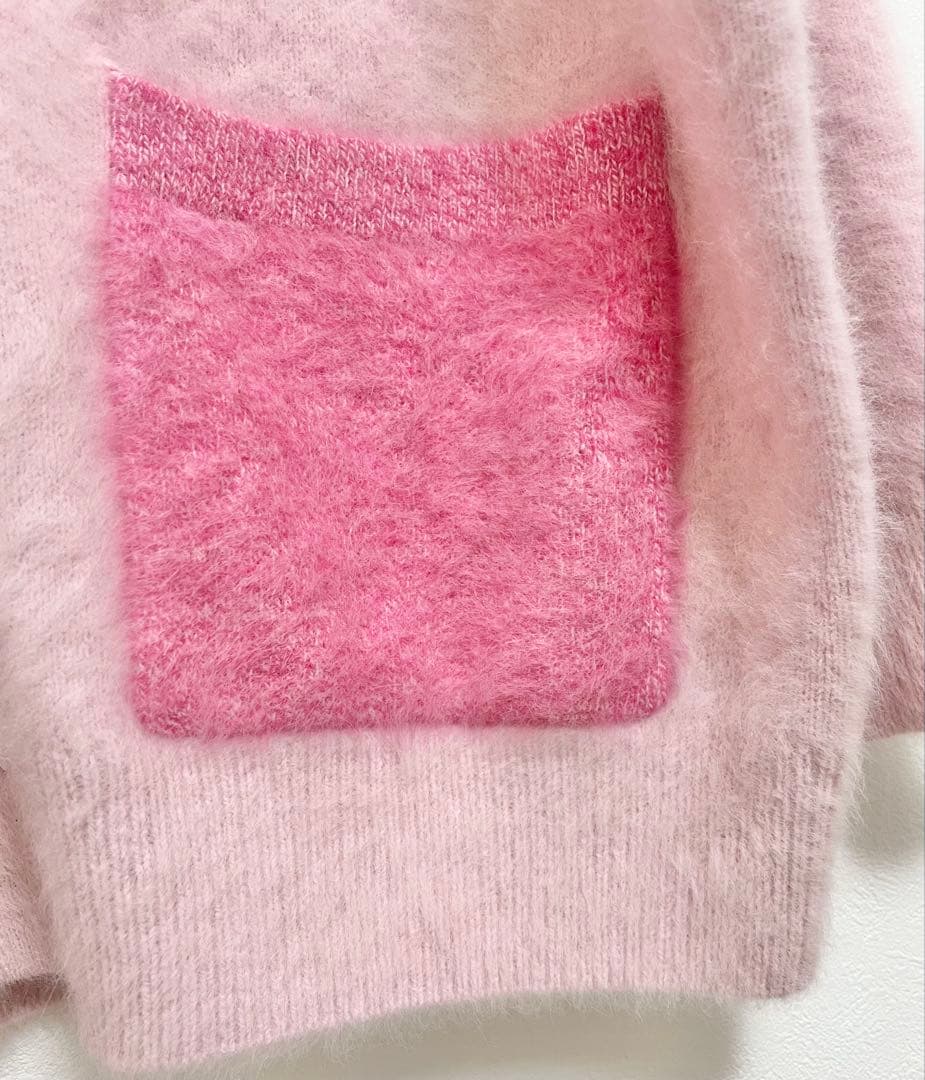 美品 今期 ユナイテッドアローズ フォックスカシミヤ ミドルカーディガン ピンク