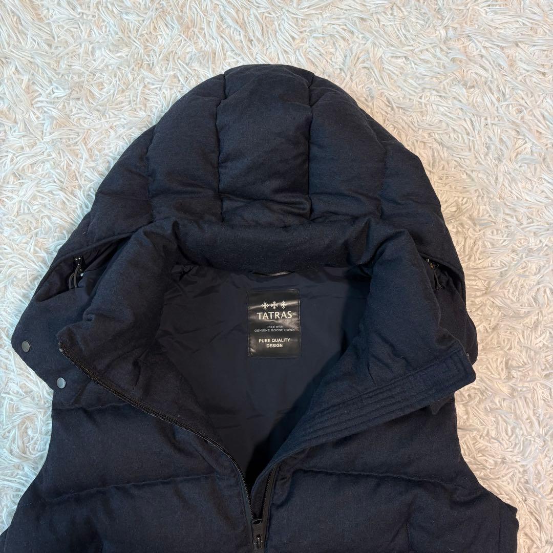 極美品/L相当✨タトラス ダウンベスト SOVER 2way ダブルジップ 濃紺