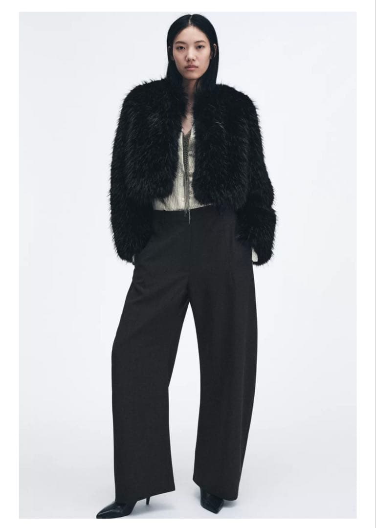 ZARA ザラ ZW COLLECTION ショートフェイクファーコート