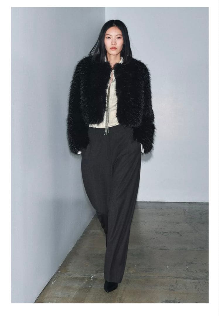 ZARA ザラ ZW COLLECTION ショートフェイクファーコート