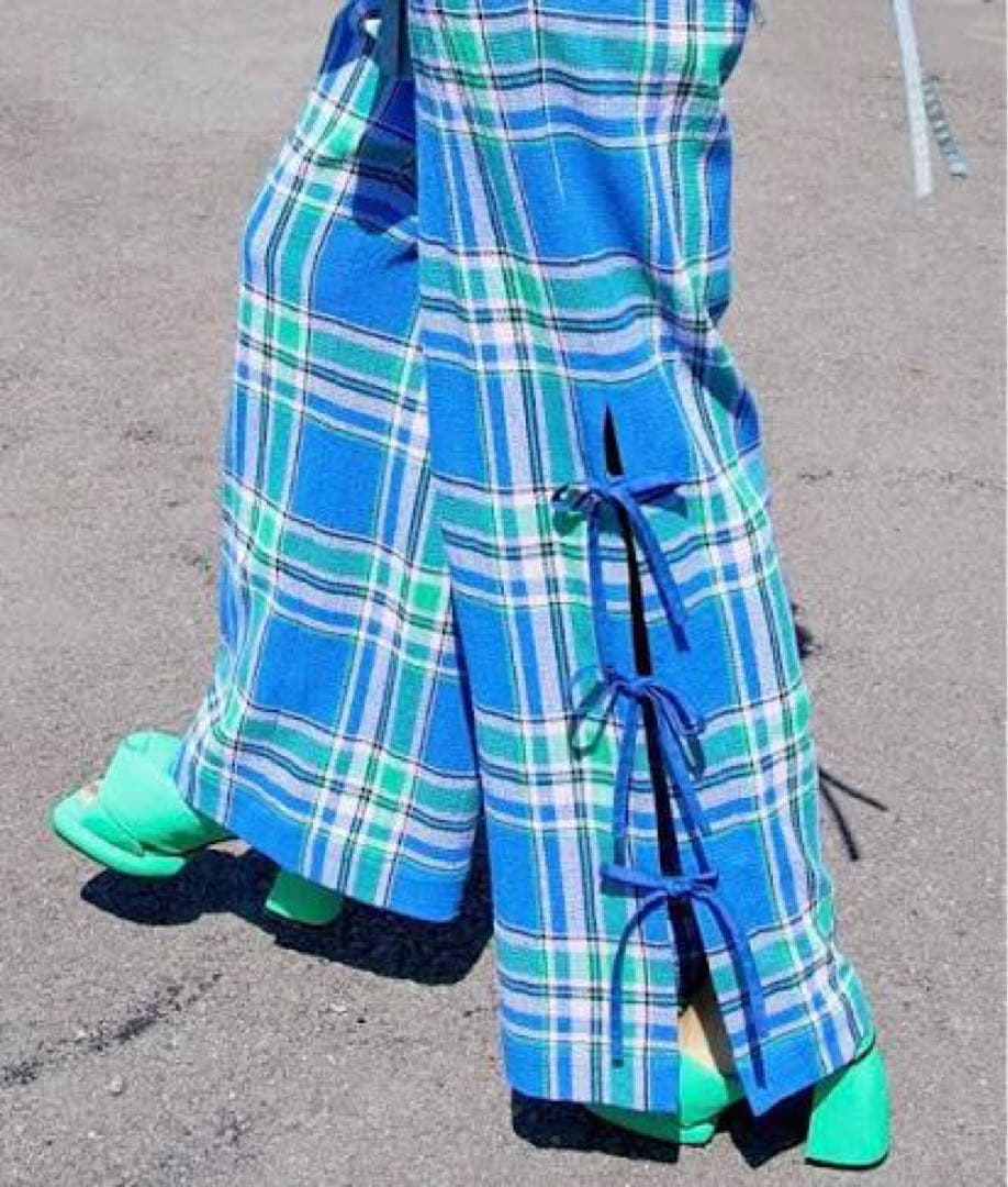 カラーチェックツイードパンツ