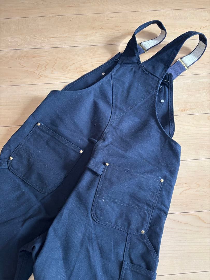 カーハート ダブルニー　オーバーオール　ネイビー　ダック　美品　carhartt